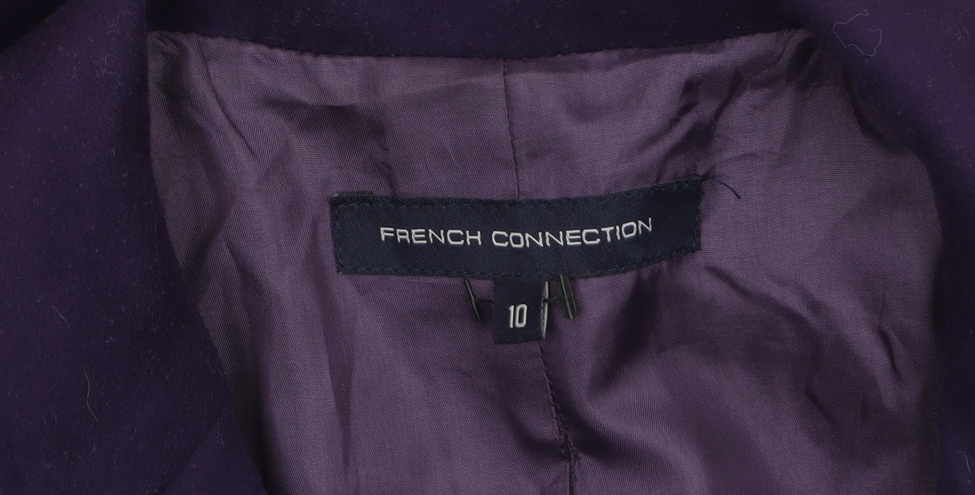 Womens UK Size 10 French Connection Purple Trench Coat