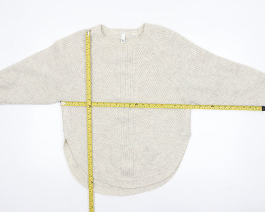 Womens UK Size XS AND/OR Beige Pullover Jumper