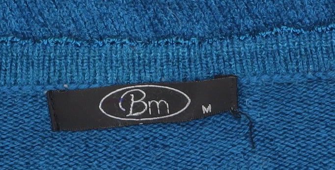 Womens UK Size M BM Blue Cardigan Jumper