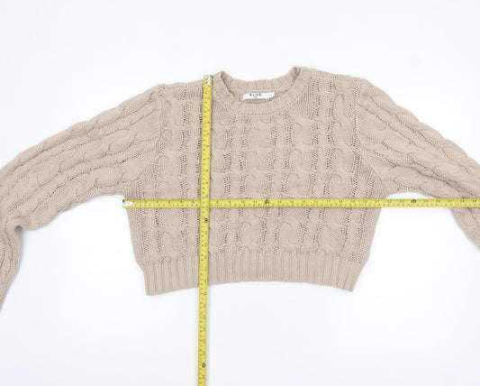 Womens UK Size L NA-KD Beige Pullover Jumper