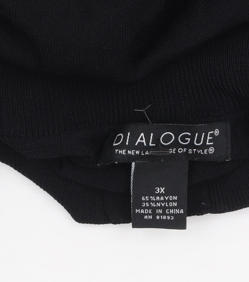 Womens UK Size 3XL Dialogue Black Cardigan Jumper