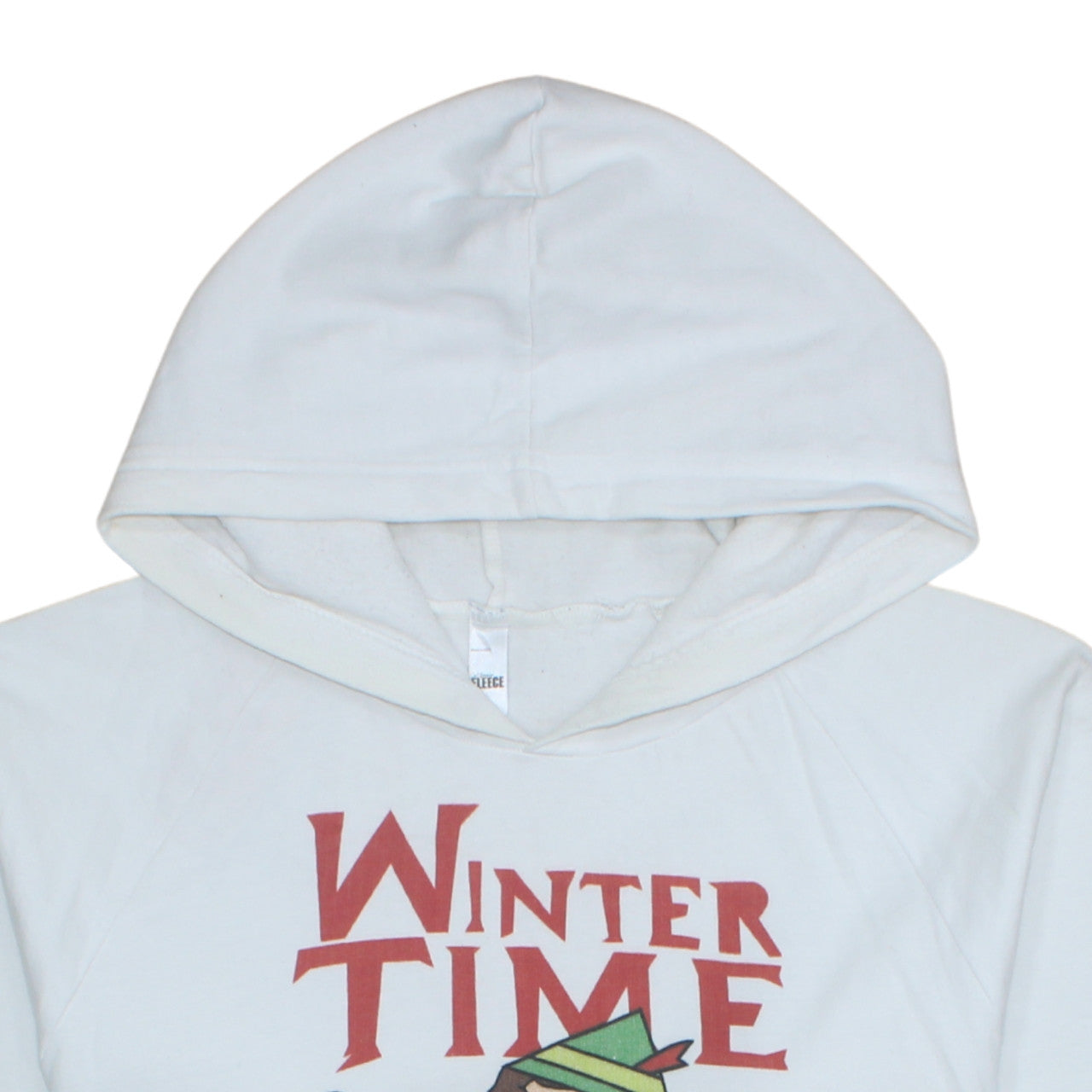 Womens UK Size M American Apparel White Pullover Hoodie
