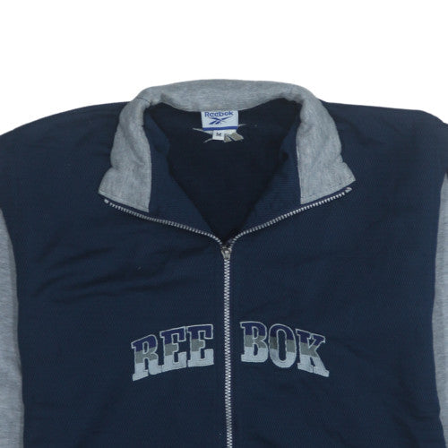 Mens UK Size M Reebok Blue Full Zip Sweatshirt