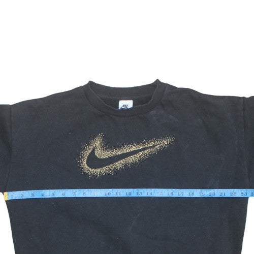 Nike Girls Black Gold Logo XL Sweatshirt Crew Neck Pullover