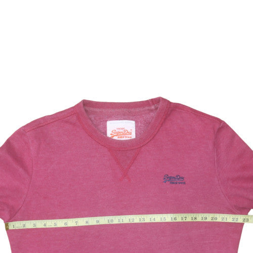 Womens UK Size L Superdry Pink Pullover Sweatshirt