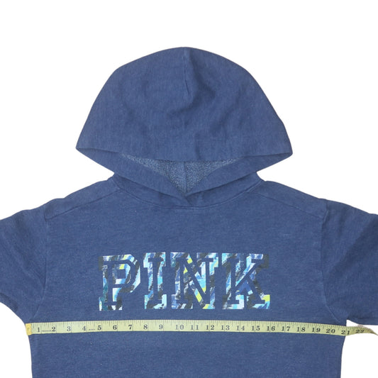 Womens UK Size S Victoria's Secret PINK Blue Pullover Hoodie
