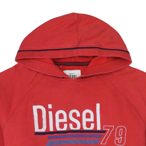 Mens UK Size L Diesel Red Pullover Hoodie
