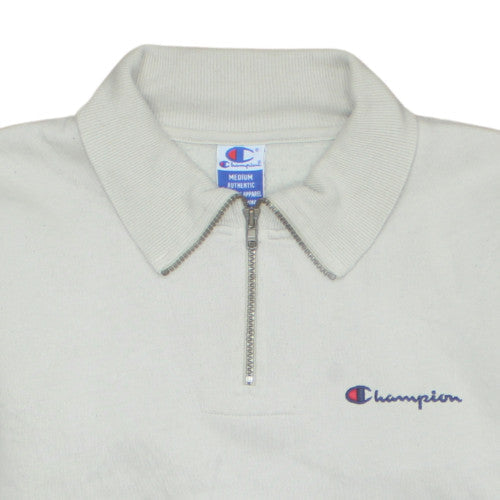Mens UK Size M Champion White Henley Sweatshirt