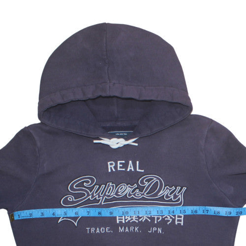 Womens UK Size L Superdry Blue Pullover Hoodie