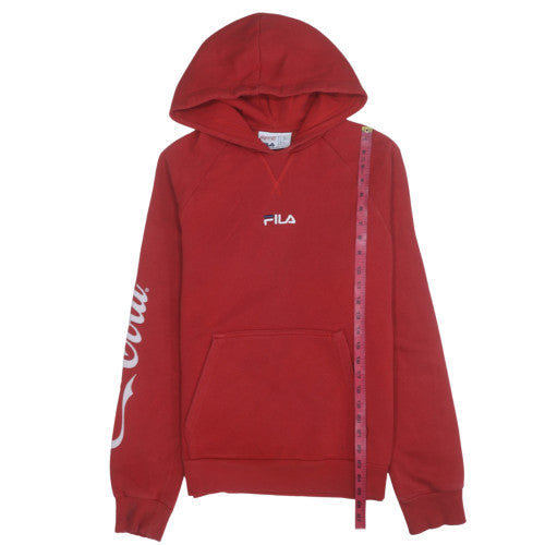 Mens UK Size S FILA Red Pullover Hoodie