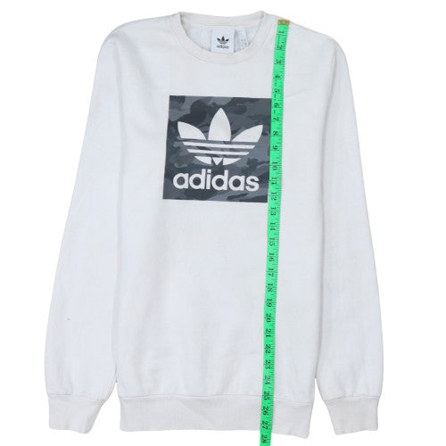 Mens UK Size S adidas White Pullover Sweatshirt