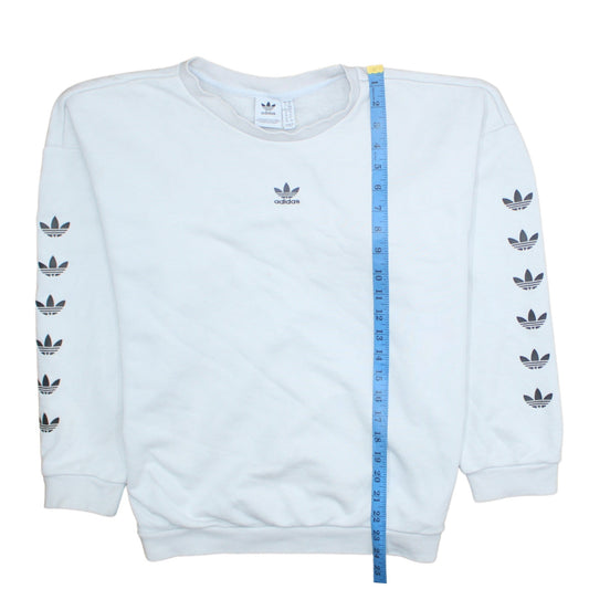 Womens UK Size M adidas White Pullover Sweatshirt