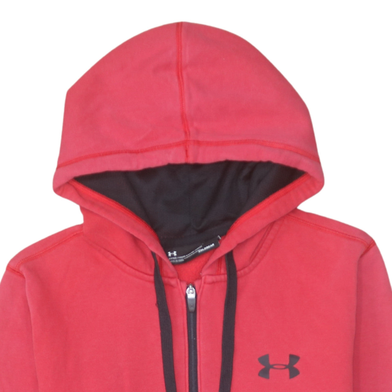 Mens UK Size M Under armour Red Full Zip Hoodie