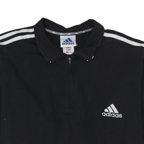 Mens UK Size L adidas Black Henley Sweatshirt