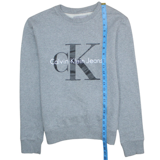 Mens UK Size S Calvin Klein Jeans Grey Pullover Sweatshirt