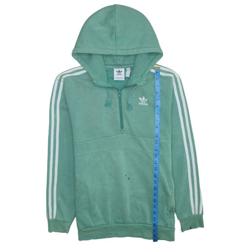 Mens UK Size S adidas Green 1/4 Zip Hoodie
