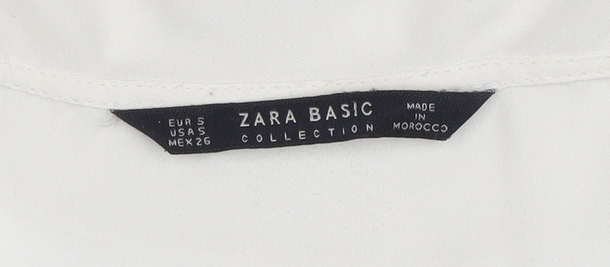 Womens UK Size S Zara Ivory Basic Blouse