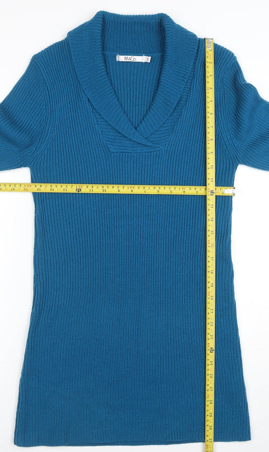 Womens UK Size L Marks and Spencer Blue Tunic Jumper