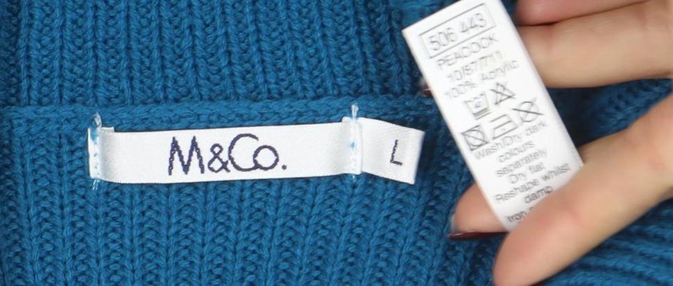 Womens UK Size L Marks and Spencer Blue Tunic Jumper