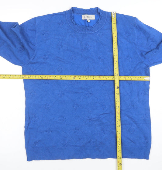 Womens UK Size L BASSINI Blue Pullover Jumper