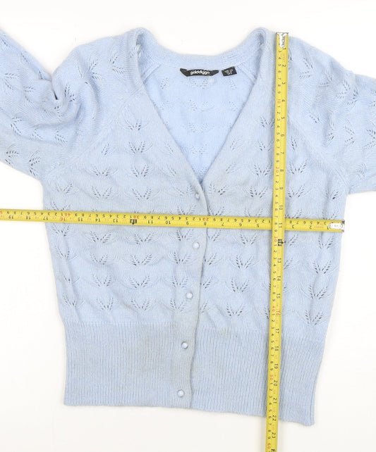 Womens UK Size 12 Golddigga Blue Cardigan Jumper