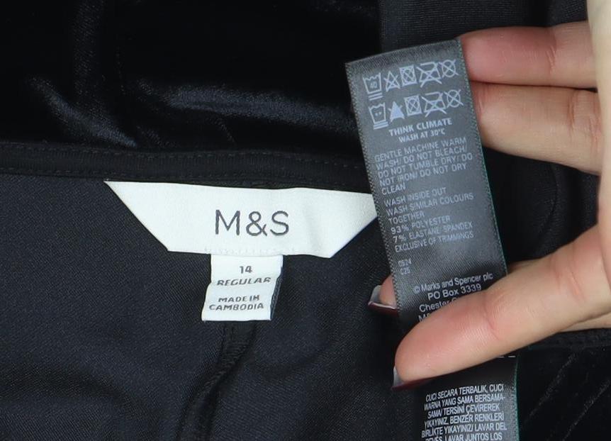 Womens UK Size 14 Marks and Spencer Black Basic Blouse