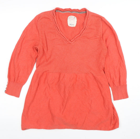 Womens UK Size 12 Debenhams Orange Tunic Blouse