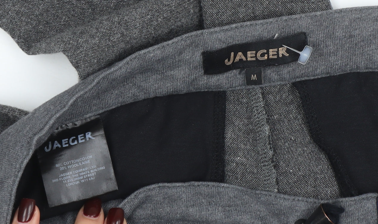 Womens UK Size M Jaeger Regular Fit Business Casual Workwear Grey Trousers