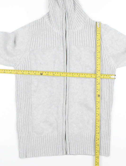 Womens UK Size 12 Marks and Spencer Grey Full Zip Jumper