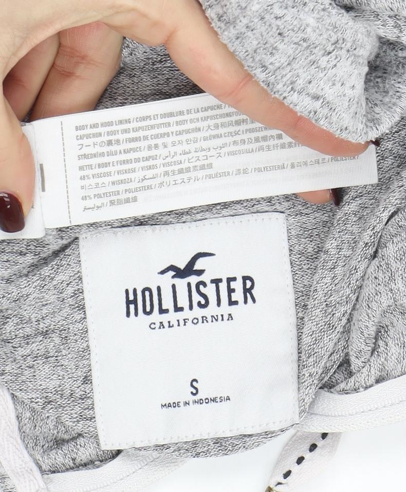 Womens UK Size S Hollister Grey Full Zip Hoodie