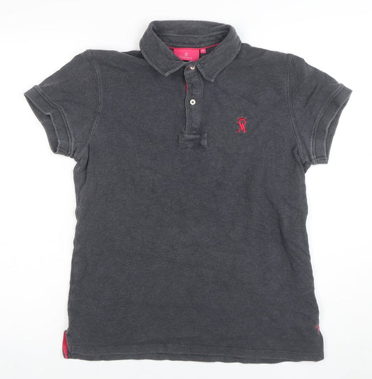 Womens UK Size M VICOMTE A. Grey Basic Polo