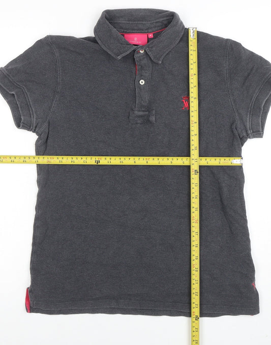 Womens UK Size M VICOMTE A. Grey Basic Polo