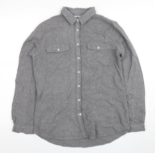 Womens UK Size 10 Crew Clothing Co. Grey Classic Button-Up