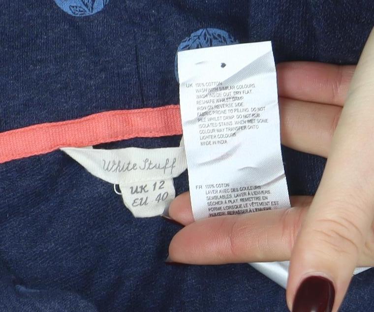 Womens UK Size 12 White Stuff Blue Jersey T-Shirt