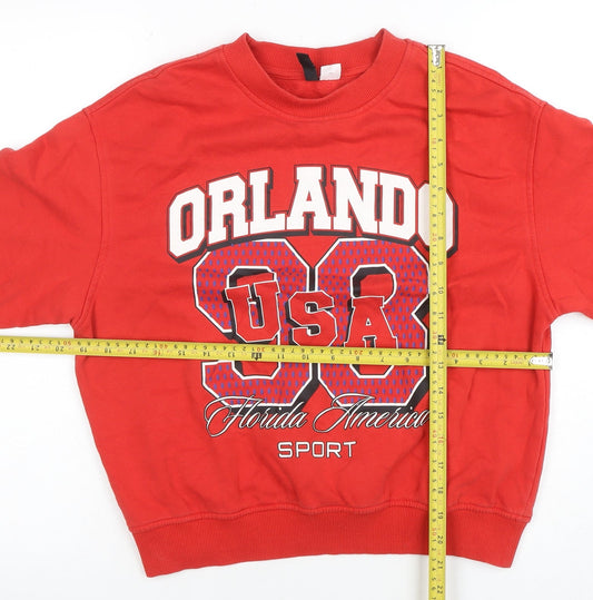 Womens UK Size 12 H&M Red Pullover Sweatshirt