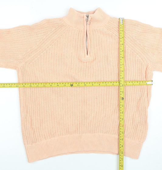 Womens UK Size S Lands' End Pink 1/4 Zip Jumper