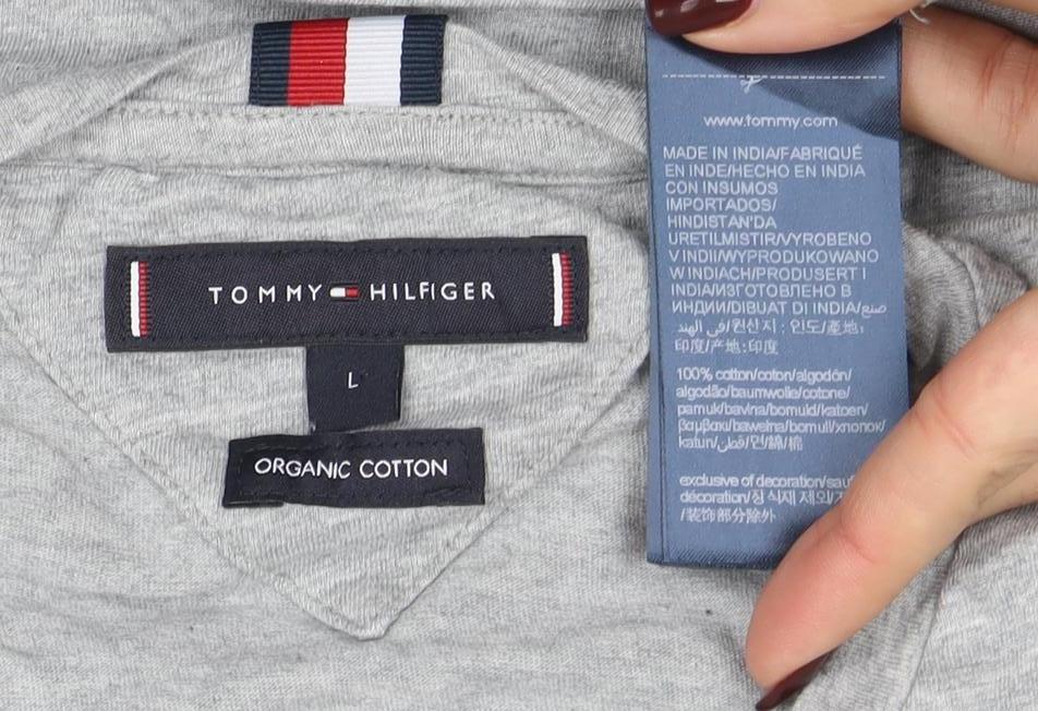Mens UK Size L Tommy Hilfiger Grey T-Shirt
