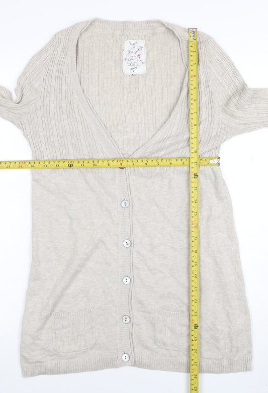 Mammut Women Beige V-Neck Long Sleeve Cardigan Size 12