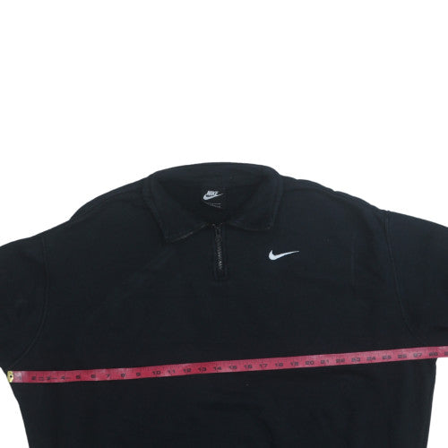Mens UK Size M Nike Black Henley Sweatshirt