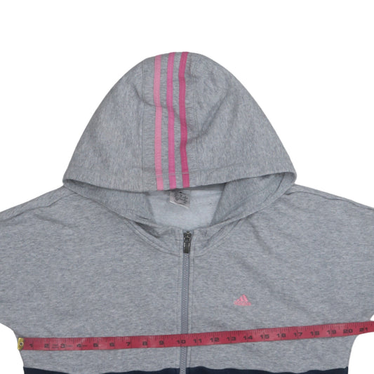 Womens UK Size 14 adidas Grey Full Zip Hoodie