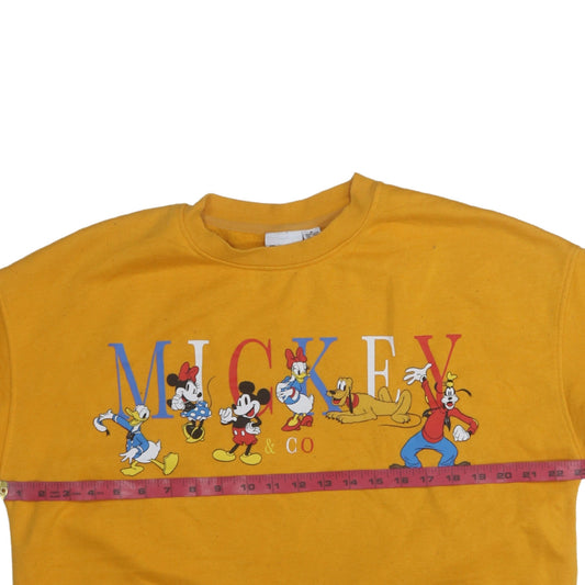 Womens UK Size 12/14 Disney Yellow Pullover Sweatshirt