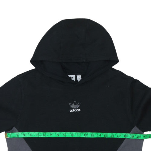 Adidas Boys Black & Grey Pullover Hoodie Size 15-16 Years Regular Fit