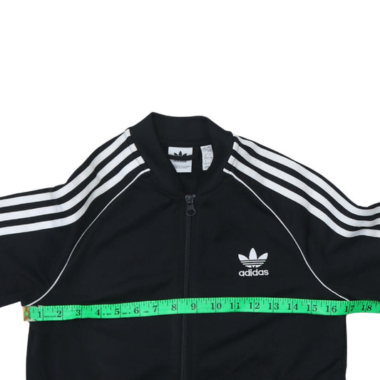 Adidas Boys Black Full Zip Sweatshirt 12-13 Years Classic 3-Stripes Track Top