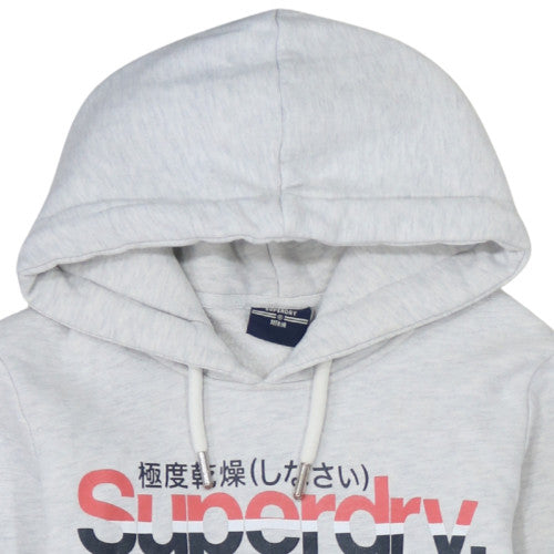 Womens UK Size M Superdry Grey Pullover Hoodie