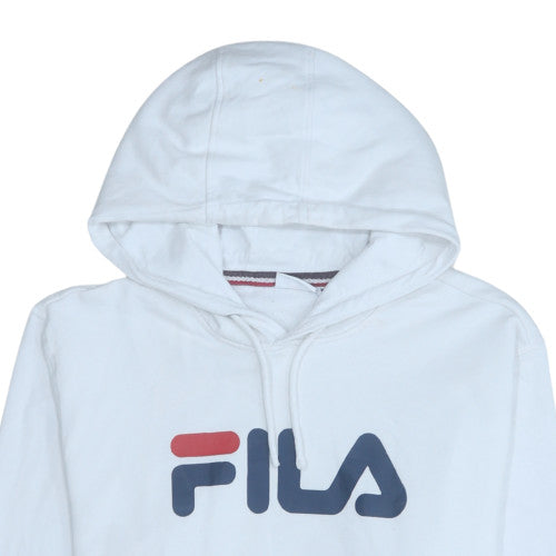 Mens UK Size M FILA White Pullover Hoodie