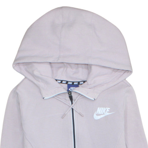 Womens UK Size S Nike Beige Full Zip Hoodie
