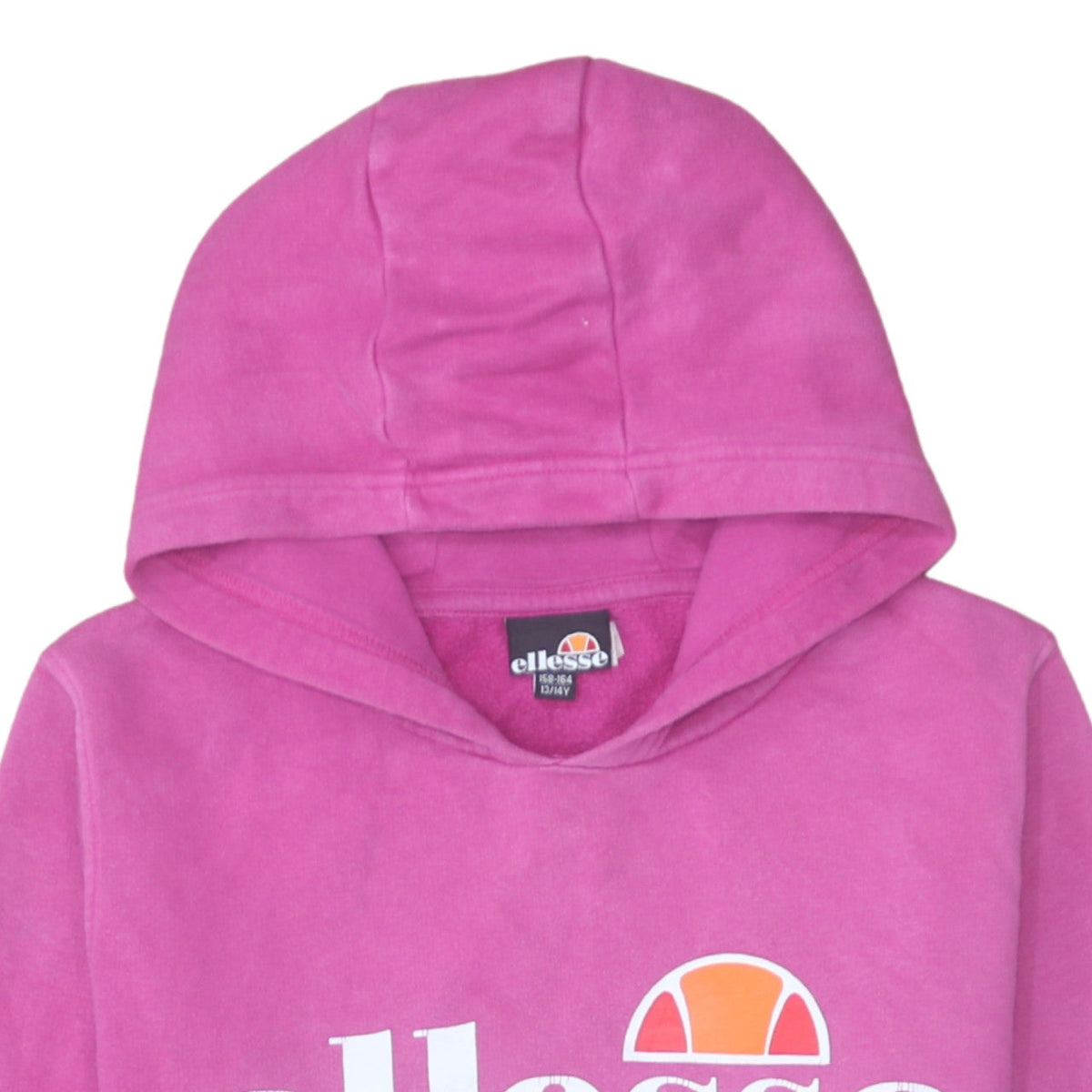 Additional view of Ellesse girls’ pink pullover hoodie 13-14 years cotton blend logo sweatshirt