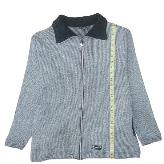 Champion Men's Grey Full Zip Knit Jacket Size M Athleisure