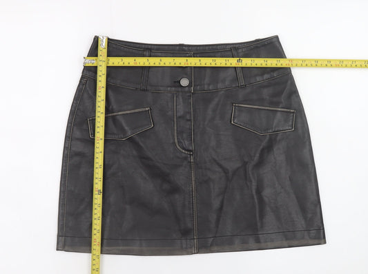 Womens UK Size 8 b.young Straight & Pencil Faux Leather Skirt