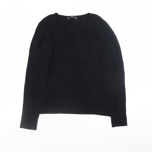 Womens UK Size 10 Mango Black Pullover Jumper